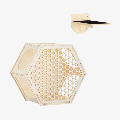 Мебел за катерене на котки Navaris, бежово, дърво, 58934.04