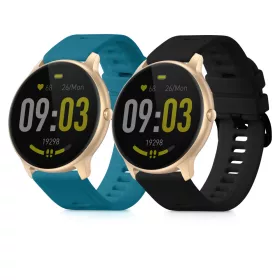   Комплект от 2 каишки за AGPTEK LW11, Kwmobile, зелено/черно, силикон, 56653.57