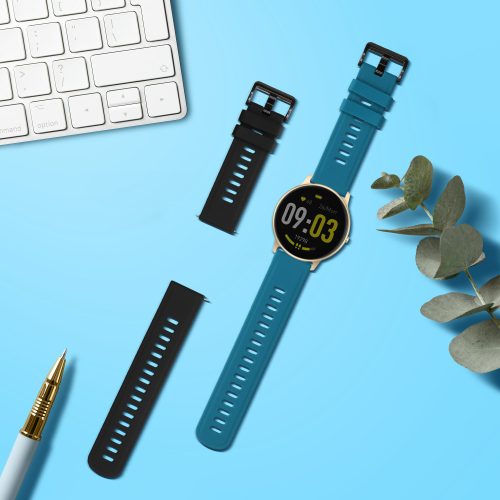 Комплект от 2 каишки за AGPTEK LW11, Kwmobile, зелено/черно, силикон, 56653.57