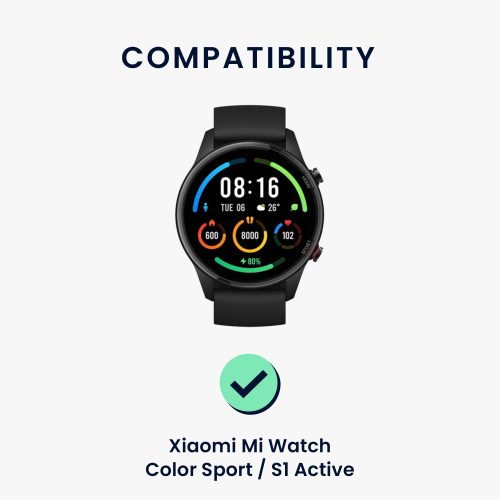 Комплект 2 каишки за Xiaomi Mi Watch Color Sport/Watch S1 Active, Kwmobile, Grey/Green, Silicone, 58971.02