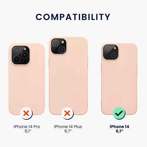 Калъф Kwmobile за Apple iPhone 14, силиконов, кремав, 59079.225