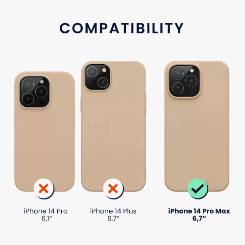 Калъф Kwmobile за Apple iPhone 14 Pro Max, силиконов, кремав, 59074.154