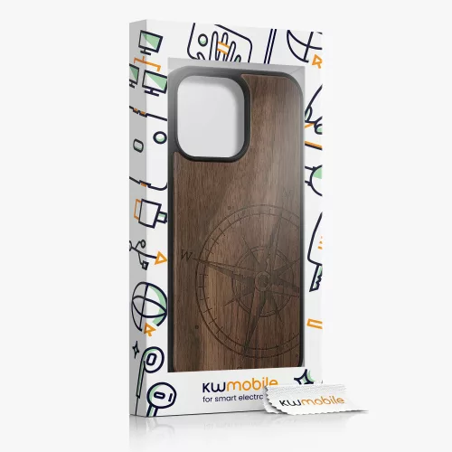 Калъф Kwmobile за Apple iPhone 14 Pro Max, дърво, кафяв, 59127.01