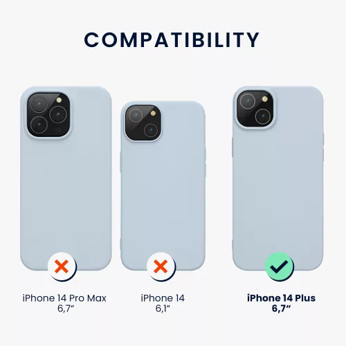Калъф Kwmobile за Apple iPhone 14 Plus, силиконов, син, 59076.58