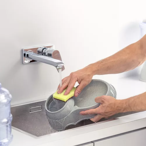 Комплект от 1x автоматичен диспенсър за храна и 1x автоматичен диспенсър за вода за кучета/котки, сив, 3.8l, 48332.19