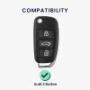 Калъф за автомобилен ключ за Audi 3 бутона, Kwmobile, черен/сребрист, силикон, 57050.04