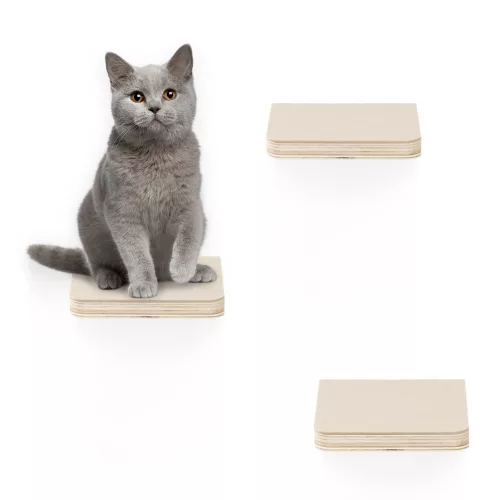 Мебел за катерене на котки Navaris, кремава, дърво, 59243.01