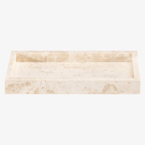 Tava travertin Navaris, 25x12x3 cm, decor/organizare, bej, piatra naturala