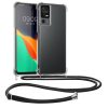 Kwmobile калъф с връзка за TCL 40 SE, прозрачен/черен, силиконов, 61198.01