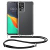 Kwmobile калъф с връзка за TCL 40 SE, прозрачен/черен, силиконов, 61198.01
