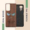 Калъф Kwmobile за Xiaomi Redmi Note 11 Pro 5G/Redmi Note 12 Pro, кафяв/черен, дърво/силикон, 57381.15