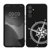 Kwmobile калъф за Samsung Galaxy A54 5G, черен/бял, силиконов, 61246.03