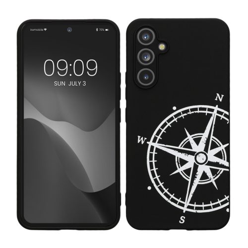 Kwmobile калъф за Samsung Galaxy A54 5G, черен/бял, силиконов, 61246.03