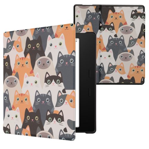 калъф kwmobile за Amazon Kindle Oasis 10, Екологична кожа, Многоцветен, 49417.40
