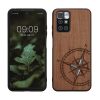 Калъф Kwmobile за Xiaomi Redmi 10, кафяв/черен, дърво/силикон, 56794.03