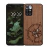 Калъф Kwmobile за Xiaomi Redmi 10, кафяв/черен, дърво/силикон, 56794.03