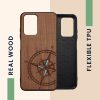 Калъф Kwmobile за Xiaomi Redmi 10, кафяв/черен, дърво/силикон, 56794.03