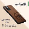 Калъф Kwmobile за Xiaomi Redmi 10, кафяв/черен, дърво/силикон, 56794.03