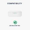 Калъф Kwmobile за слушалки JBL Wave 300 TWS, черен/бял, силикон, 59786.02