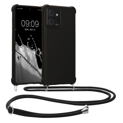 Kwmobile калъф с връзка за Motorola ThinkPhone, черен, силиконов, 61498.01