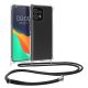 Kwmobile Кейс с връзка за Motorola Edge 40 Pro/Edge Plus (2023), Прозрачен/Черен, Силиконов, 61503.01