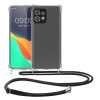 Kwmobile Кейс с връзка за Motorola Edge 40 Pro/Edge Plus (2023), Прозрачен/Черен, Силиконов, 61503.01