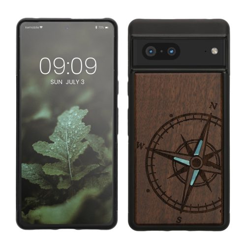 Kwmobile калъф за Google Pixel 7, кафяв, дърво/силикон, 60757.04