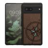 Kwmobile калъф за Google Pixel 7, кафяв, дърво/силикон, 60757.04