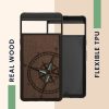 Kwmobile калъф за Google Pixel 7, кафяв, дърво/силикон, 60757.04