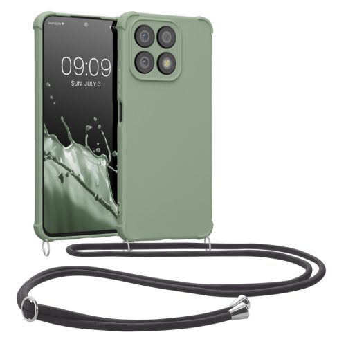 Kwmobile калъф с връзка за Honor X8a, светло зелен, силиконов, 61577.172