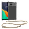 Kwmobile калъф с връзка за Google Pixel 7a, прозрачен/кремав, силиконов, 61608.21