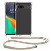 Kwmobile калъф с връзка за Google Pixel 7a, прозрачен/кремав, силиконов, 61608.21