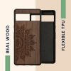 Kwmobile калъф за Google Pixel 7a, кафяв, дърво/силикон, 61603.01