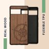 Kwmobile калъф за Google Pixel 7a, кафяв, дърво/силикон, 61603.02