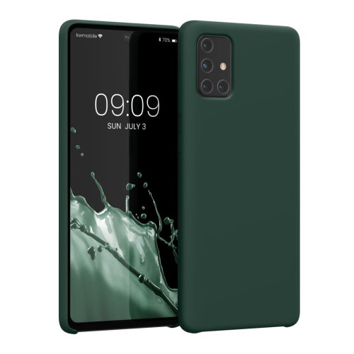 Kwmobile калъф за Samsung Galaxy A71, тъмнозелен, силиконов, 51209.169