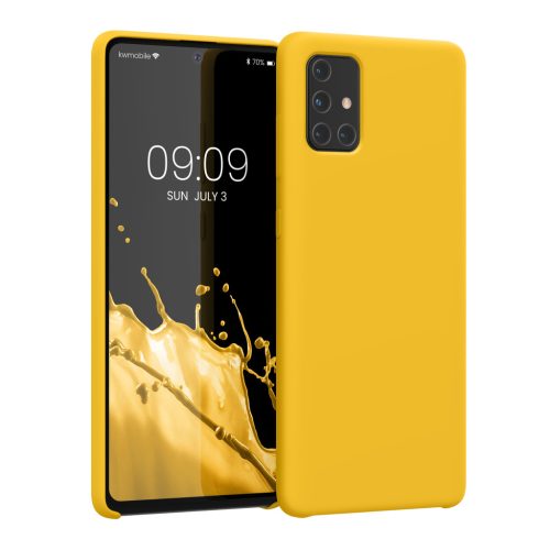 Kwmobile калъф за Samsung Galaxy A71, жълт, силиконов, 51209.165