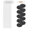Set 10 Etichete din ardezie Navaris cu 10 Stalpi din metal si creta, 4x2,75 inch, 53850.03