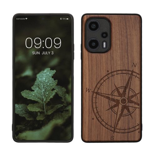 Kwmobile калъф за Xiaomi Poco F5, кафяв, дърво/силикон, 61661.01