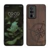 Kwmobile калъф за Poco F5 Pro, кафяв, дърво/силикон, 61662.01
