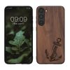 Kwmobile калъф за Samsung Galaxy S23 Plus, кафяв, дърво/силикон, 61686.04