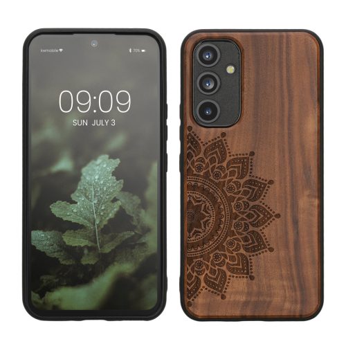Kwmobile калъф за Samsung Galaxy A54 5G, кафяв, дърво/силикон, 60799.03