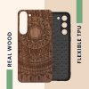 Kwmobile калъф за Samsung Galaxy S23 Plus, кафяв, дърво/силикон, 61686.03