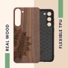 Kwmobile калъф за Samsung Galaxy S23 Plus, кафяв, дърво/силикон, 61686.01