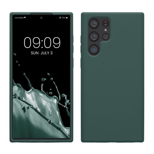 Kwmobile калъф за Samsung Galaxy S22 Ultra, зелен, силиконов, 56765.171