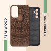 Kwmobile калъф за Samsung Galaxy A14 5G, кафяв, дърво/силикон, 60817.03