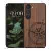 Kwmobile калъф за Samsung Galaxy S23, кафяв, дърво/силикон, 61685.02