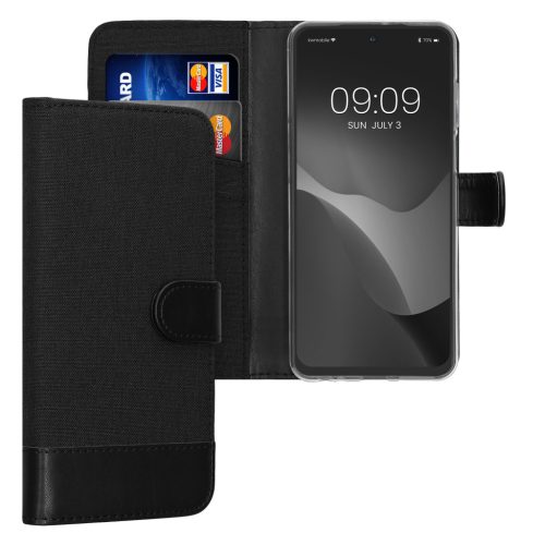 Kwmobile калъф за Motorola Moto G73, черен, текстил/силикон, 60833.73