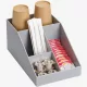 Organizator accesorii cafea Navaris, 4 compartimente, 25.4x16x12.3 cm, HIPS, gri, plastic