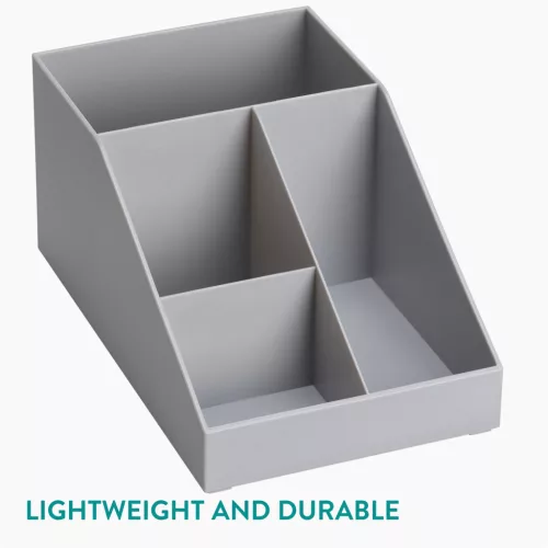 Organizator accesorii cafea Navaris, 4 compartimente, 25.4x16x12.3 cm, HIPS, gri, plastic