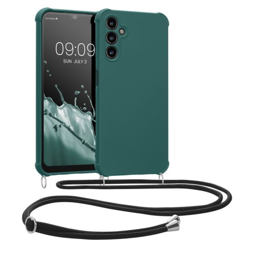 Kwmobile калъф с връзка за Samsung Galaxy A14 5G, зелен, силиконов, 60819.78